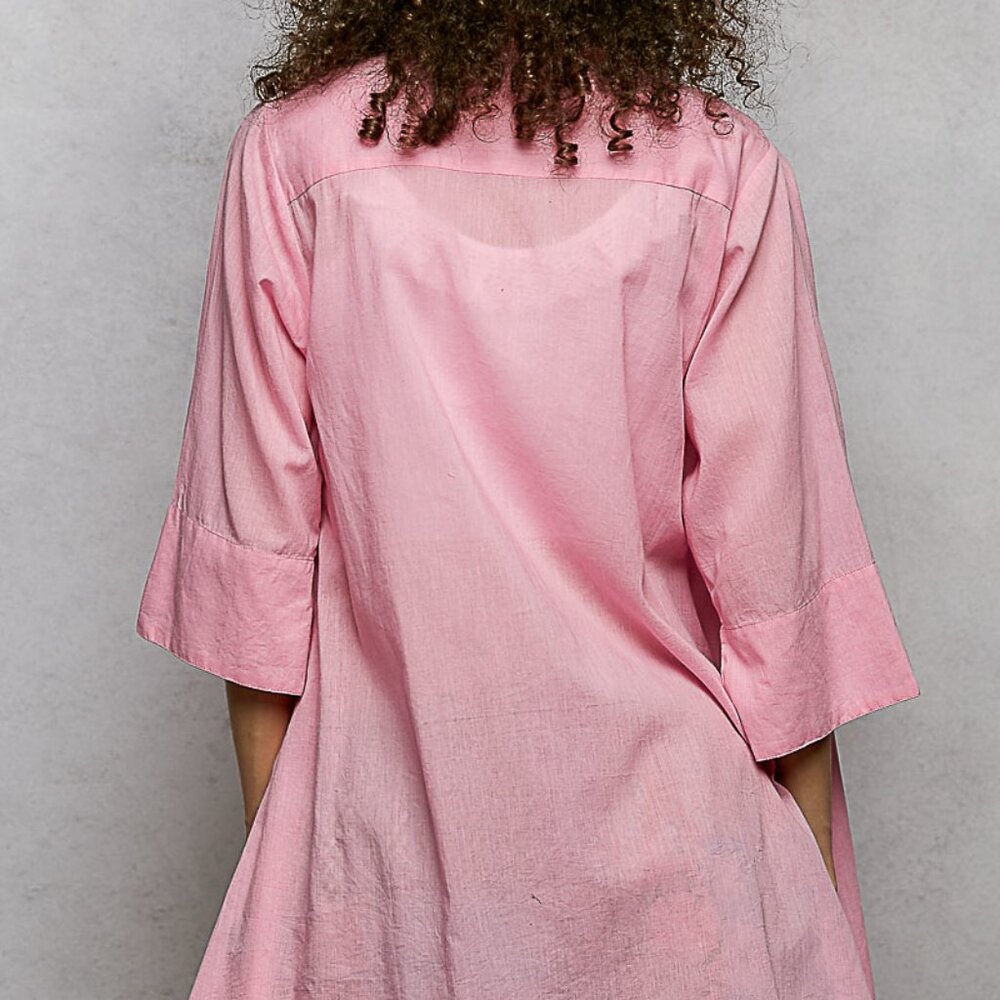 POL Floral Embroidered Half‎ Sleeve Cotton Shirt - Picture 4 of 6